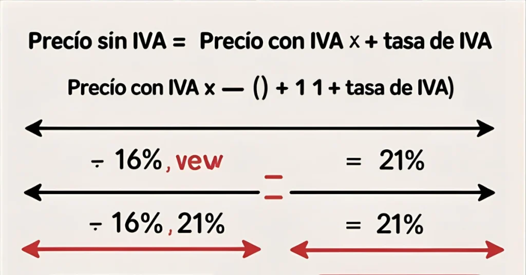 Fórmula para quitar el IVA