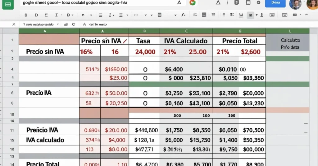 Cómo calcular IVA en Excel o Google Sheets