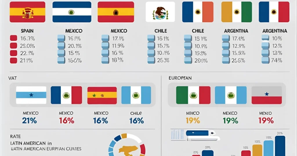 ¿Cuáles son las tasas de IVA en países de habla hispana?