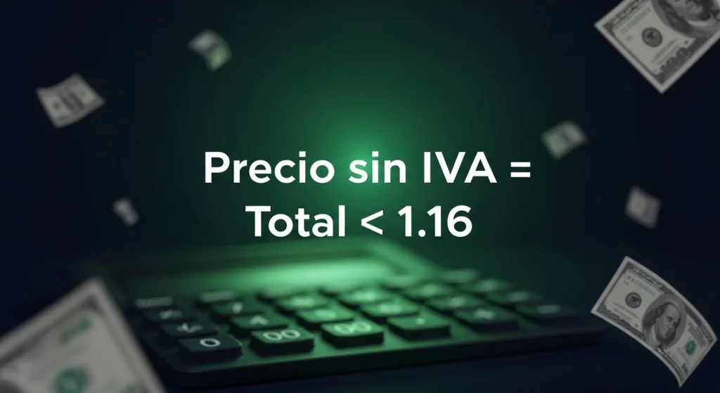 Fórmula para quitar el IVA del precio total México 16% España 21%